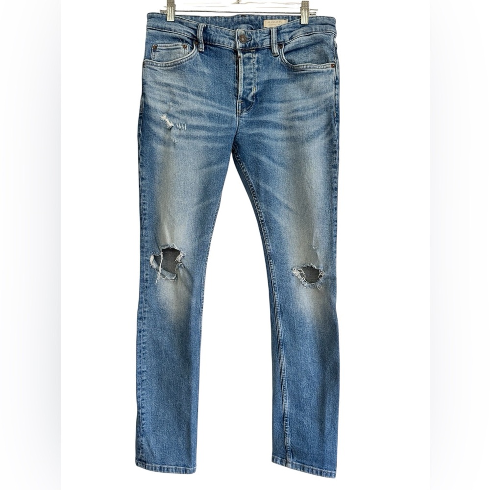 ALLSAINTS Cigarette Distressed Slim Fit Jeans Size 33